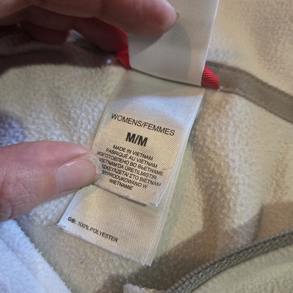 North Face 1/4 zip fleece pullover polartec lightweight Sweatshirt winter white - Picture 11 of 11